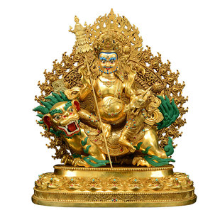 欧斯特全鎏金《多闻天王》精工铜雕《财宝天王》铜佛像摆件