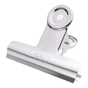 得力铁票夹票夹圆形不锈钢圆形票夹夹子1#圆形铁票夹76mm12个9521