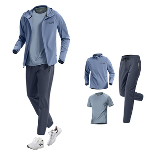 运动套装男士健身跑步速干衣外套秋季新款休闲户外登山骑行训练服