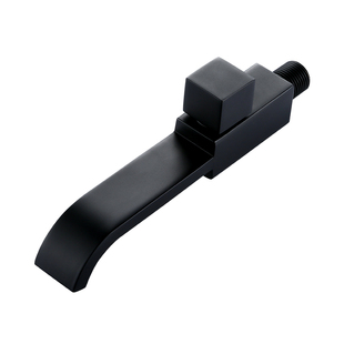 全铜入墙式单冷龙头阳台洗手盆黑色快开龙头卫生间加长拖把池龙头