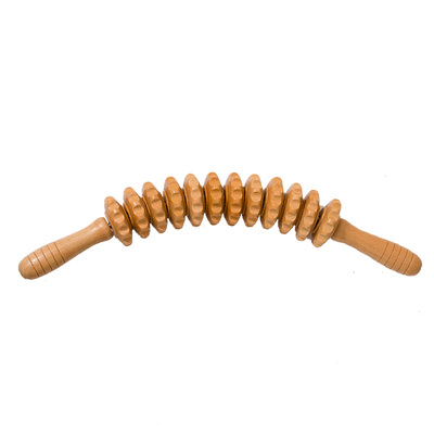 斑竹滚轮瑜伽棒弯曲款