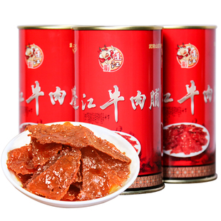 重庆黔江特产蓬江麻辣牛肉脯干大片休闲零食小吃熟食罐装200g