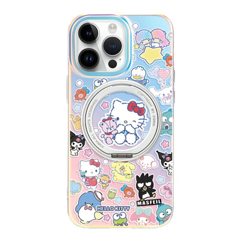 MASFEIL × 凯蒂家族适用苹果16Promax手机壳新款ip14磁吸带支架iPhone15Pro保护套支点高级感Lo5可爱13pm女