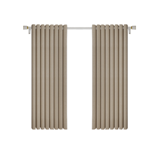 卧室飘窗窗帘免打孔安装伸缩杆一整套全遮光2025新款出租房遮阳布