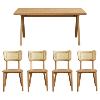 全友家居原木风餐桌椅长