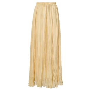 伊芙丽2025夏季新款女装高级压褶小A摆长半裙春季流行穿搭长裙