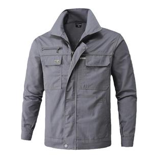 工作服男工装套装春秋款休闲外套棉料上衣男劳保服工厂定制夹克