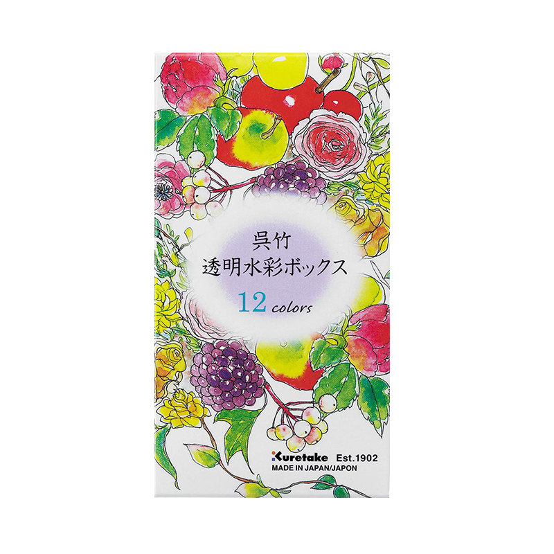 透明水彩颜料Kuretake/吴竹14色