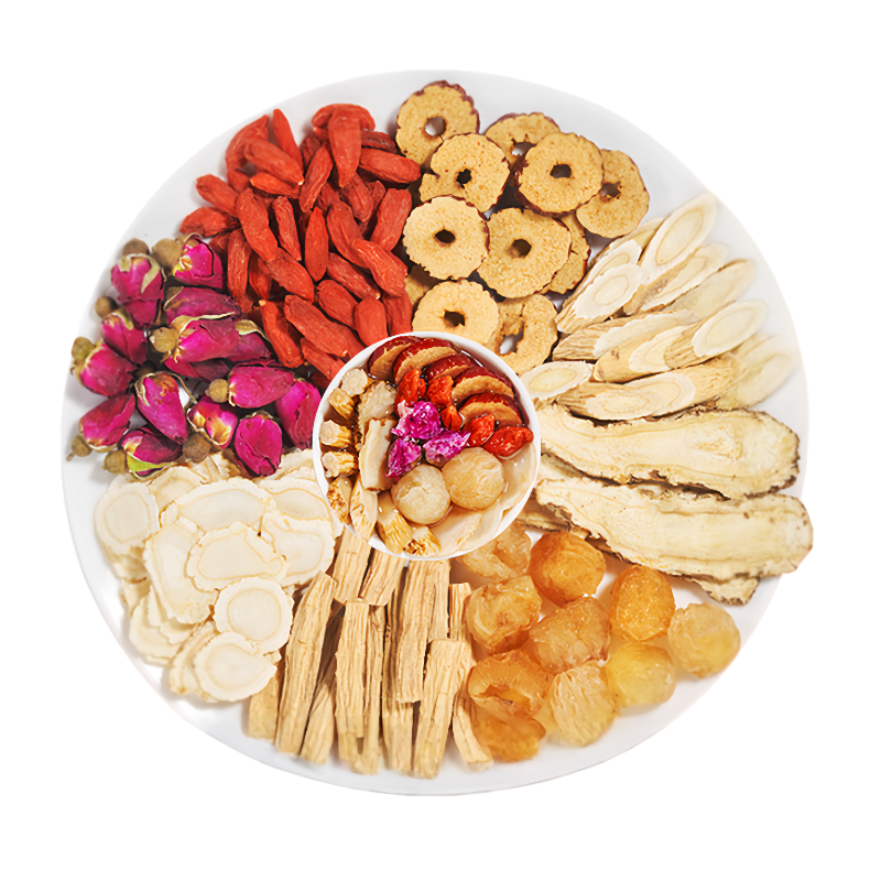 黄芪当归党参红枣桂圆泡枸杞玫瑰花茶女人搭补气养血茶养生茶气血