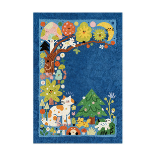 儿童房地毯客厅婴儿爬爬垫阅读区玩耍宝宝免洗可擦地垫卧室床边毯