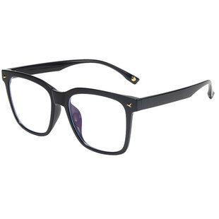 黑框防蓝光辐射电脑眼镜男无度数平光平面镜大框看手机潮眼睛近视