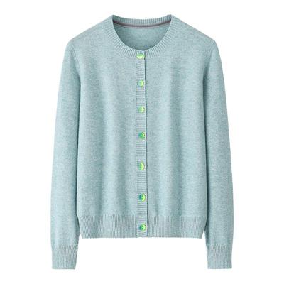 阿绒源纯山羊绒女开衫薄高端简约