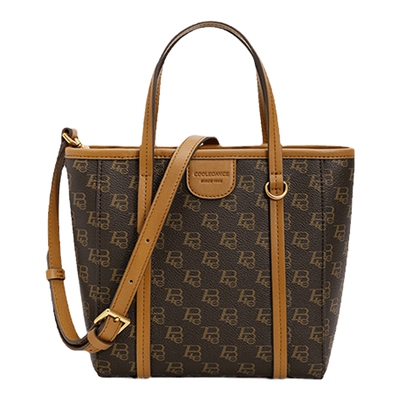 百丽手提托特包质感通勤复古老花