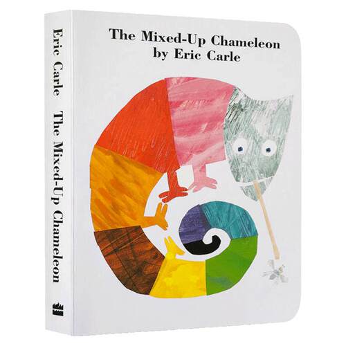 送音频 拼拼凑凑的变色龙 英文原版绘本 The Mixed-Up Chameleon Board Book 廖彩杏书单纸板书 艾瑞卡尔 儿童启蒙英语故事图画书