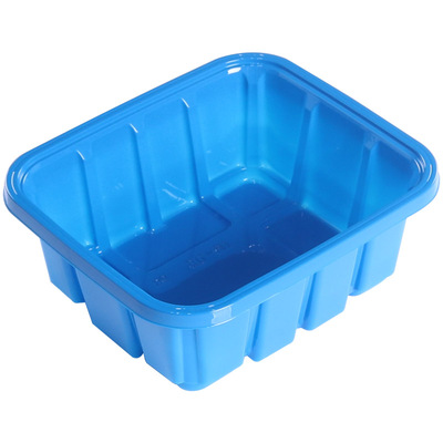 一次性蔬菜打包盒塑料蓝色无盖