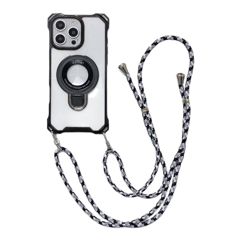 磁吸金属支架适用苹果17promax手机壳11四角开孔iPhone16e专用17Pro保护套12p斜挎挂绳15pro透明14全包13mimi