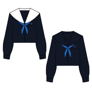 一封信圣母襟水手服绀色正统JK制服校供感学院风套装