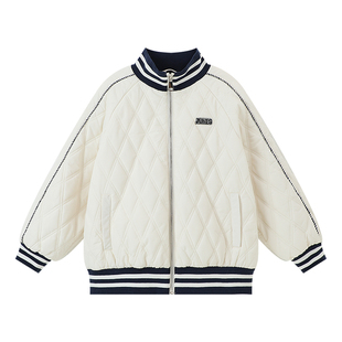 布丁哈鲁童装冬装男童潮酷上衣2026秋冬新款儿童棒球棉服外套