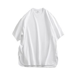 WPP 重磅260gt恤短袖Cityboy男夏季宽松白色开衩半袖男士日系潮牌