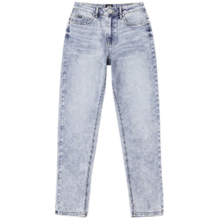 【张凌赫代言】Lee凉凉裤25新品411高腰小直脚浅蓝女凉感牛仔裤潮