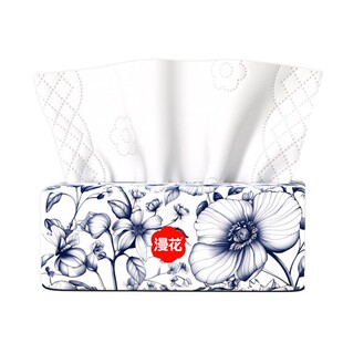 漫花抽纸中国风家用纸巾整箱餐巾纸大包抽拉卫生纸原木加厚面巾纸