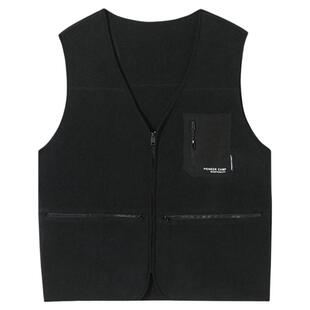 拓路者400g加厚马甲摇粒绒商务休闲男式马夹秋季新款无袖针织外套