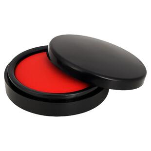 得力红色印台印泥油性大号快干原子印油财务会计盖章印尼办公用品中号小号便捷秒干速干按手印指纹圆形印泥盒