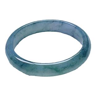 A货翡翠灰蓝飘绿乌鸡戒指天然山水意境飘花玉指环细边粗边可挑选