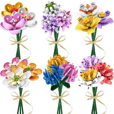 拼装盆景插花摆件森宝积木