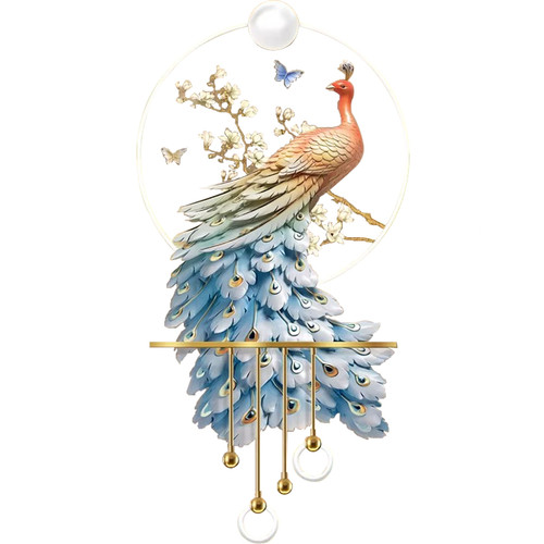 现代轻奢孔雀玄关装饰画寓意好LED灯光挂画走廊立体发光艺术壁灯