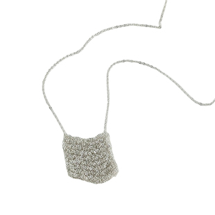 以色列独特设计款s925纯银钱袋子项链手工编织小众轻奢高级锁骨链