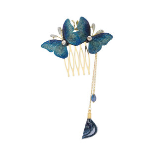 蝴蝶双飞古风发梳高级感发饰女夏气质时尚发卡发夹创意流苏头饰品