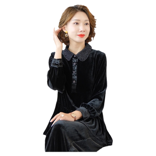 2026秋季真丝丝绒上衣女气质高端套头长袖卫衣百搭打底衫妈妈韩版