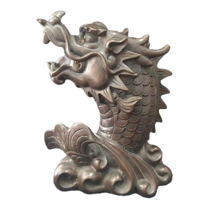 仿古青铜龙鱼摆件客厅乔迁送礼