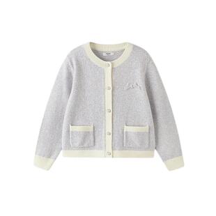 巴拉巴拉儿童开衫女童小香风针织衫外套中大童上衣春秋装新款童装