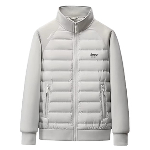 JEEP SPIRIT排骨轻薄款羽绒服男女同款冬季新款拼接短款保暖外套