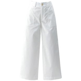 冰丝阔腿裤女夏季薄款白色休闲直筒女裤高腰显瘦通勤宽松九分裤子