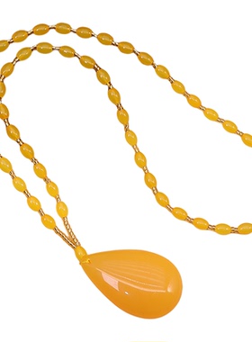 民族风蜜蜡项链水滴平安扣