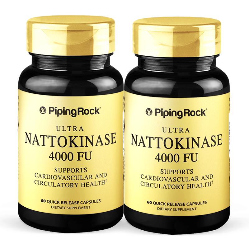【2瓶】朴诺纳豆激酶胶囊纳豆精菌进口高活性4000FU非日本红曲片
