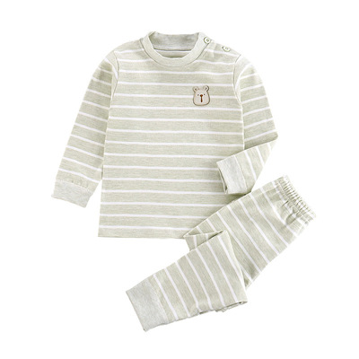 A类彩棉秋衣秋裤套男女宝宝睡衣