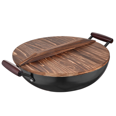 苏泊尔双耳铁锅炒菜锅加深家用无涂层老式电磁炉燃气灶精铁大炖锅