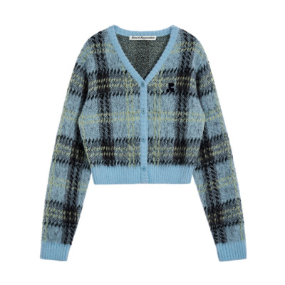 RR格子撞色羊毛开衫潮流