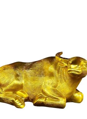 纯铜招財牛客厅摆件装饰品