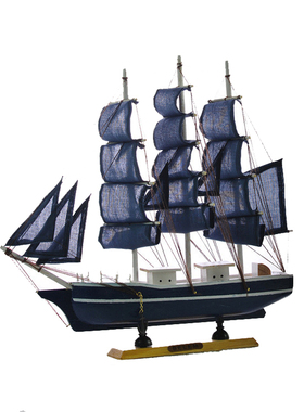 地中海风手工木制多尺寸帆船模型