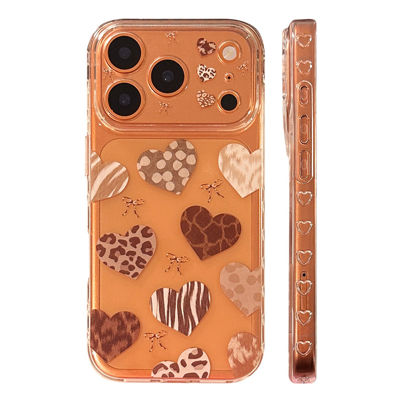 【智能AI相机键包裹】个性复古爱心豹纹适用苹果17手机壳新款iPhone18promax透明防摔15甜酷女款14全包外壳16