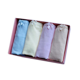 【4条盒装】PROEA宝路易女内裤纯棉纯色双层内裆低腰三角底裤短裤