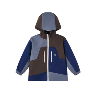 MQD童装秋男童冲连帽风衣外套户外三防登山服三合一羽绒夹克锋衣