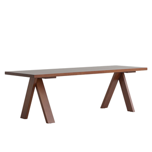 天外云 安町餐桌 实木书桌柚木复古茶桌民宿中古风家用茶台小户型