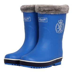 儿童雨鞋英伦风学生秋冬加绒雨靴中大童男童水鞋保暖女童中筒水靴