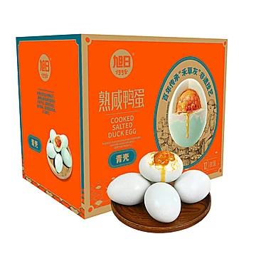 臻选礼盒旭日禾草灰熟咸鸭蛋12枚*70g